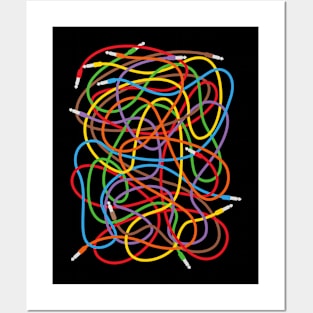 Modular Synth Patch Cables Posters and Art